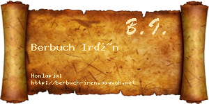 Berbuch Irén névjegykártya